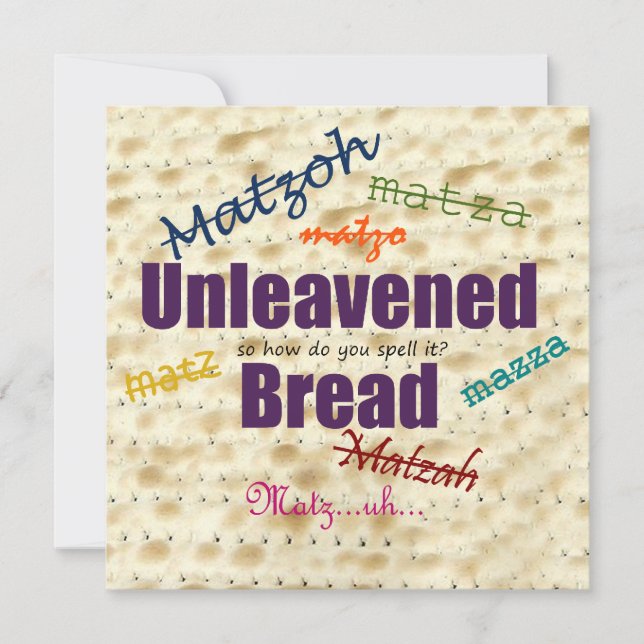 Como Ortografia Matzoh Seder Convite (Frente)