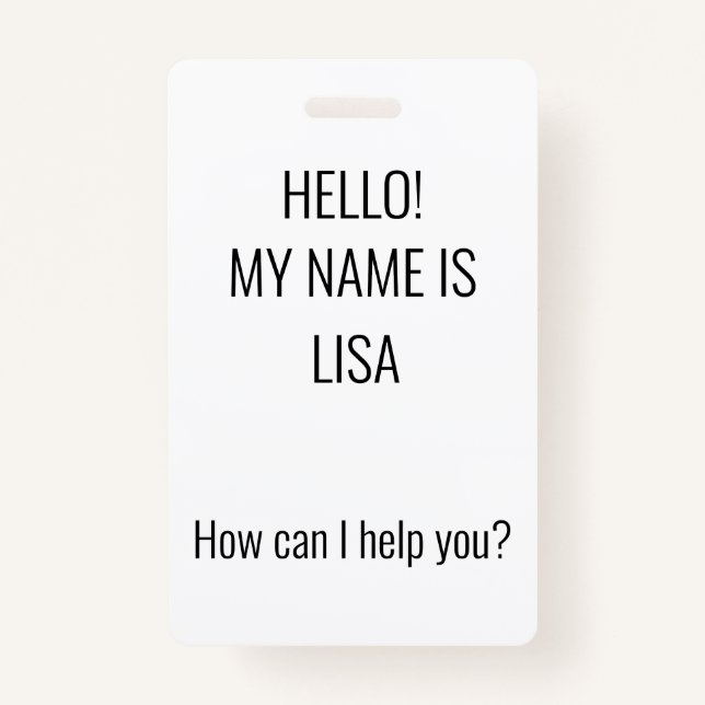 Como posso ajudar? Crachá (Frente)