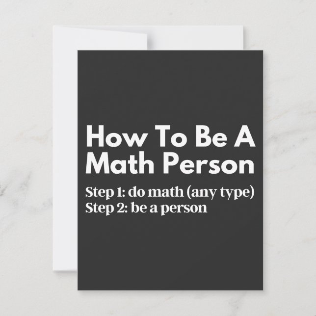 Como Ser Uma Pessoa De Matemática (Frente)