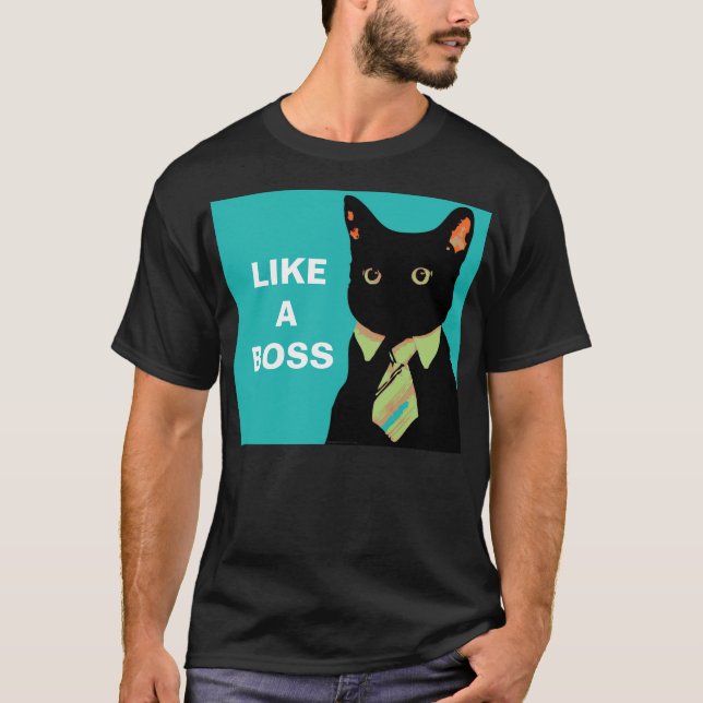 Como uma camiseta do gato do negócio engraçado da (Frente)