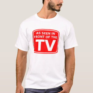 Como Visto Em Frente à TV Camiseta Divertida Humor