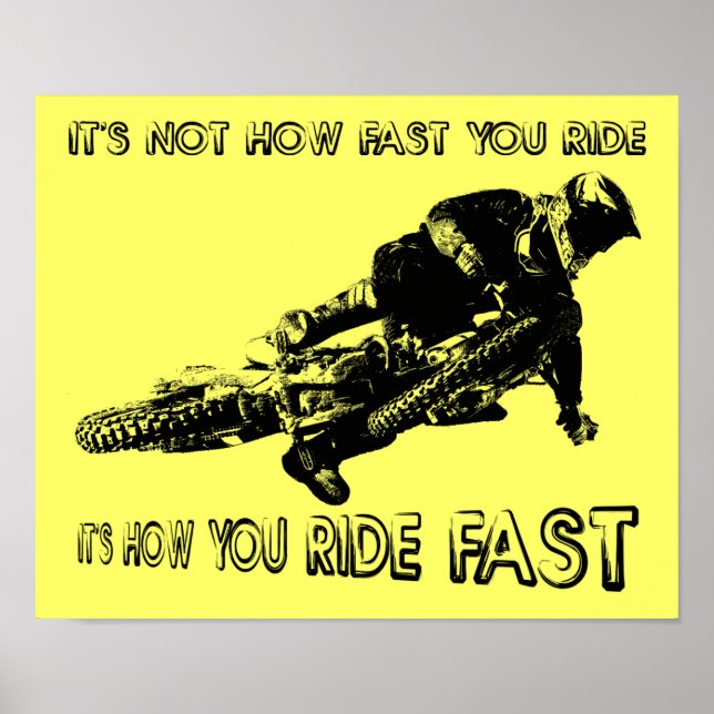 Como Você Anda Rápido Sinal de Poster de Motocross (Frente)