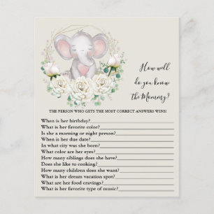 Como você conhece bem o jogo de Chá de fraldas da