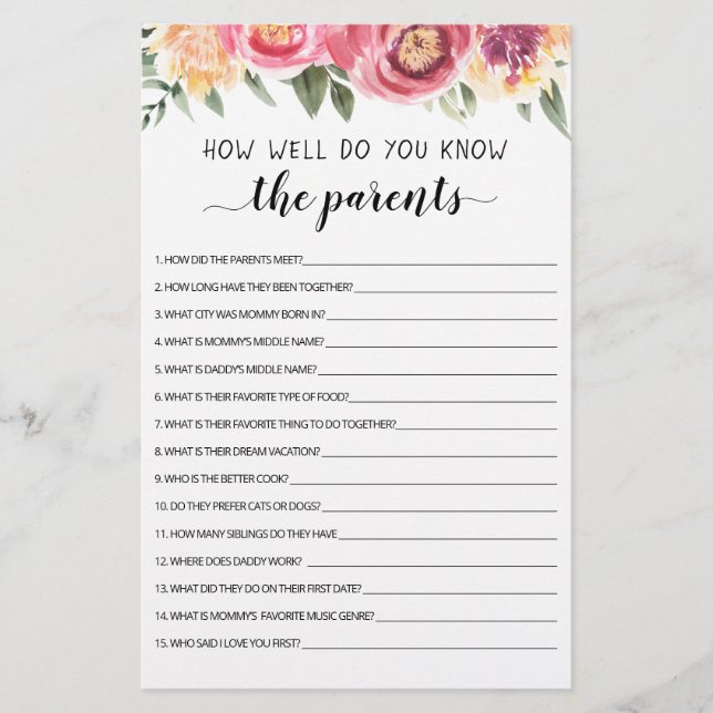 Como você conhece bem o jogo de festas de pais (Frente)