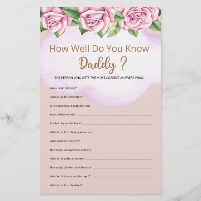 Como Você Sabe Bem O Chá de fraldas Da Pai (Frente)