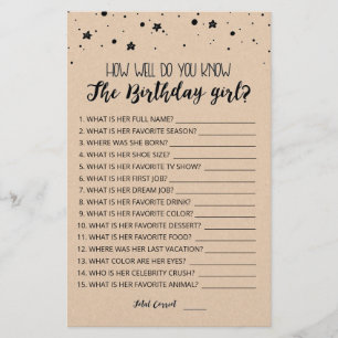 Como você sabe bem o jogo da garota de aniversário