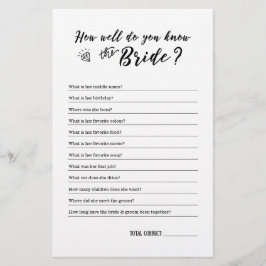 Como Você Sabe Bem O Jogo Da Noiva?