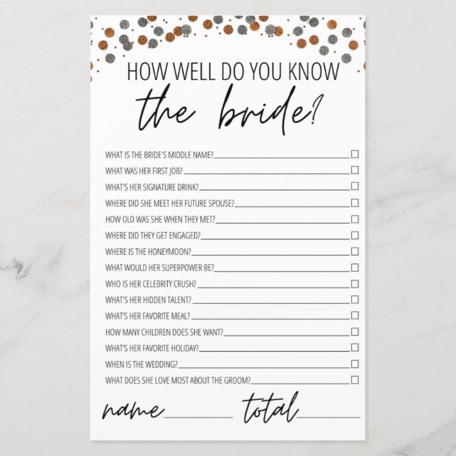 Como você sabe o Chá de panela da Noiva Dourado? (Frente)