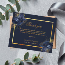 Compaixão orçamental obrigado de ouro floral azul