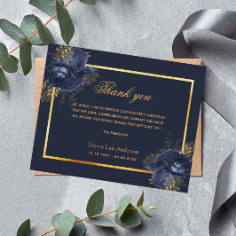 Compaixão orçamental obrigado de ouro floral azul