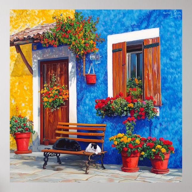 Companheiros Bench - Poster de gatos inspirados em (Frente)