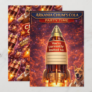 Companheiros: convite de aniversário retrô de nave