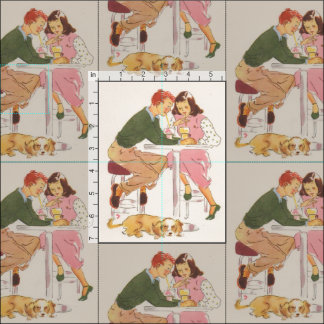 Compartilhando do impressão retro do tecido do
