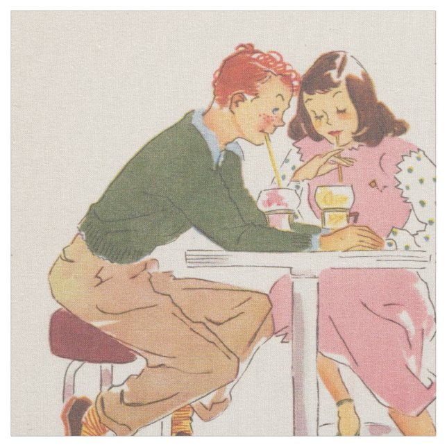 Compartilhando do impressão retro do tecido do (Detalhe)