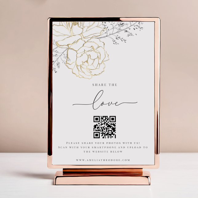 Compartilhe o Código QR de Foto de Casamento Elega (Criador carregado)
