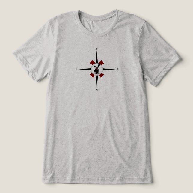 Compass rose with X marks the spot T-Shirt (Design frontal)