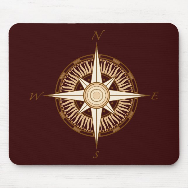 Compasso antigo Brown Mousepad (Frente)