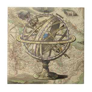 Compasso e mapa náuticos do vintage