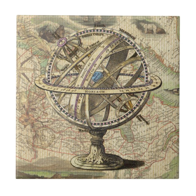 Compasso e mapa náuticos do vintage (Frente)