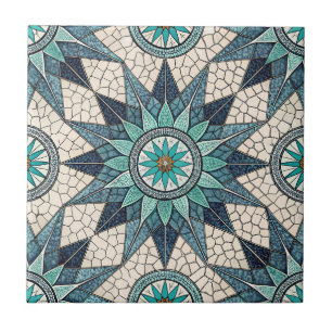 Compasso Mosaico Índigo Turquesa – Vidro Fosco