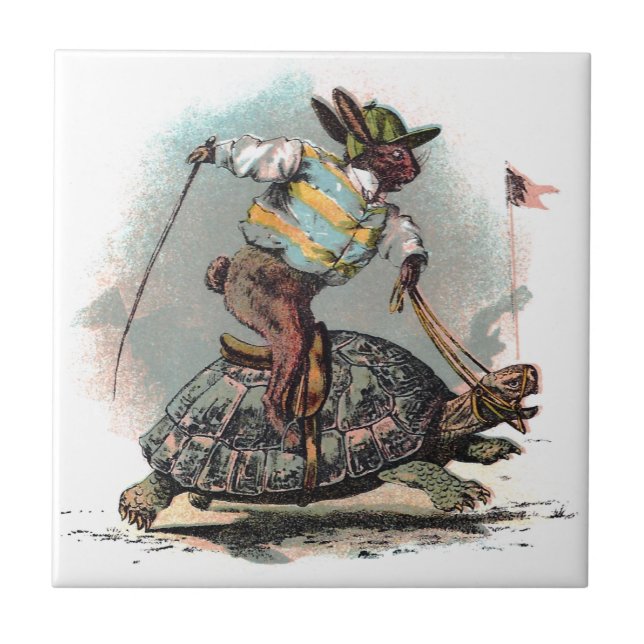 Competindo a tartaruga da equitação do coelho (Frente)