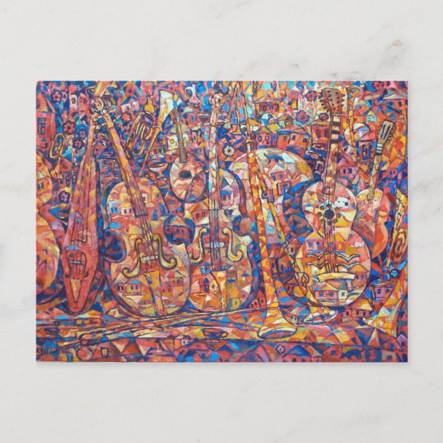 Composição com o cartão dos instrumentos musicais (Frente)