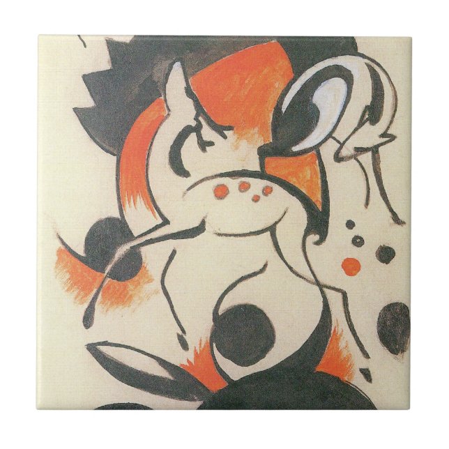 Composição com Two Deer por Franz Marc (Frente)