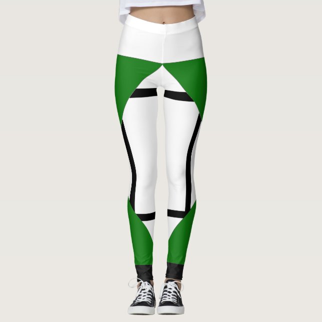 Composição das leggings I Lozenges com 4 linhas ve (Frente)