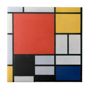 Composição de Piet Mondrian Vermelho Amarelo Azul