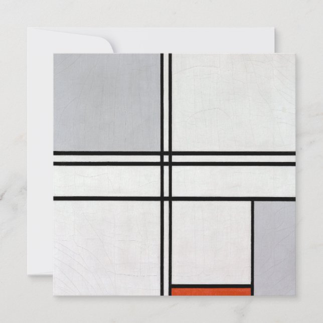 Composição (n.o 1) Cinza vermelha | Piet Mondrian  (Frente)