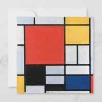Composição Vermelho, Amarelo, Azul, Preto | Mondri