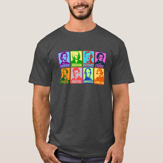 Compositor de Música | Camiseta Pop de Arte Colori (Frente)