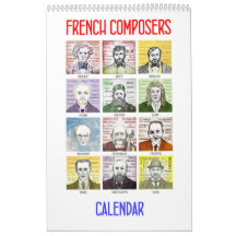 Compositores franceses - calendário de parede