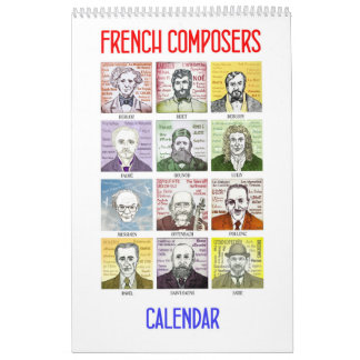 Compositores franceses - calendário de parede