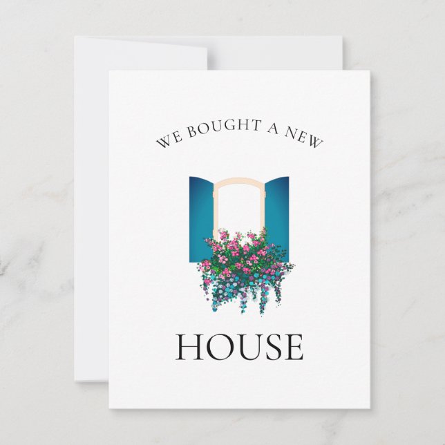 Compramos Um Novo Cartão De Janela Floral Da Casa (Frente)