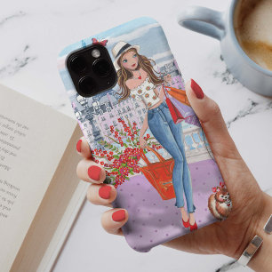 Comprando moça Paris Iphone 7 mais Caso