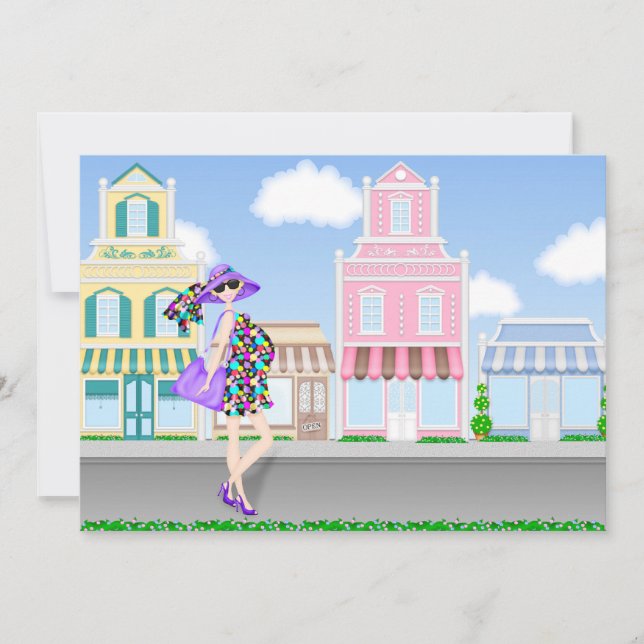 Comprando o Convite para Chá de fraldas da mãe grá (Frente)