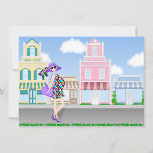 Comprando o Convite para Chá de fraldas da mãe grá