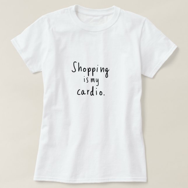 Comprar é minha camisa gráfica cardio (Frente do Design)