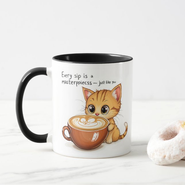 Compras em todas as canetas - Caneca de gato cômod (Com Donut)