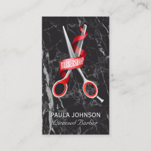 Compro Barber   Cartão de visita de mármore preto
