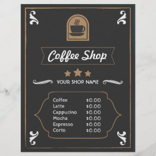 Compro Café Foto retrô e logotipo Menu Placa