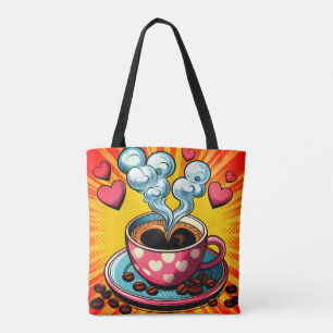 Compro de café com café retrô ou Café Tote Bag