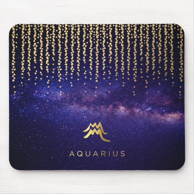 Computador Mousepad do sinal do zodíaco do Aquário (Frente)