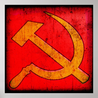 Comunismo URSS Hammer e Poster falciforme