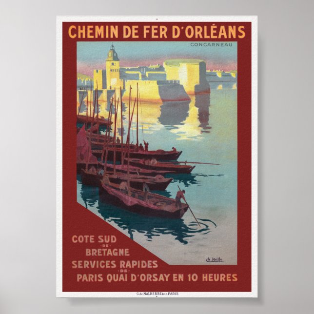 Concarneau França Poster vintage 1919 (Frente)