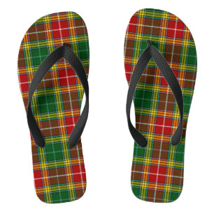 Conceder Chinelos Adultos Vermelhos de Tartan Verd