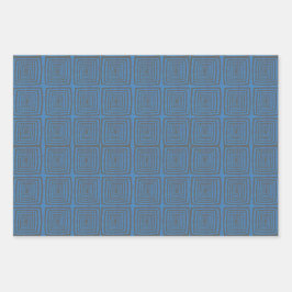 Concentric Wavy Squares on a mottled blue paintbox