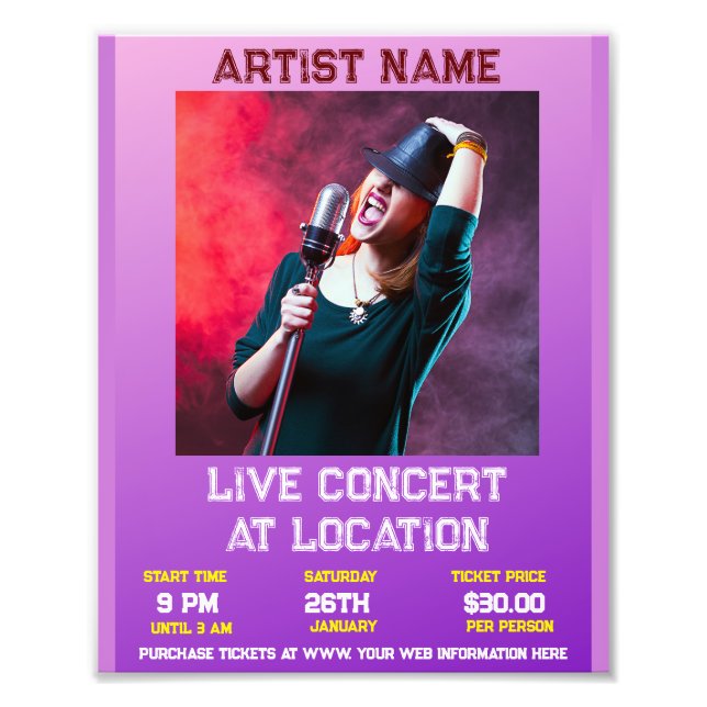 Concert 8 x 10 Foto Alargamento (Frente)