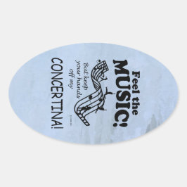 Concertina Sente O Adesivo De Oval De Música